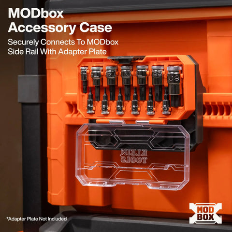Knurled Torx Bit Socket Set T8 Through T60 For 1/4, 3/8 And 1/2 Inch Drives, Premium Cr-V Steel, MODBox Case displayed in orange case