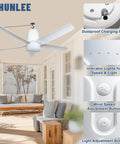 Photo of Solar Outdoor Ceiling Fan Light 31.5 Inch With Remote Portable Gazebo Fan 60W Dual Solar Panels 3000K To 6000K LED 40000mAh Battery in a patio setup, featuring dustproof charging port and control buttons.