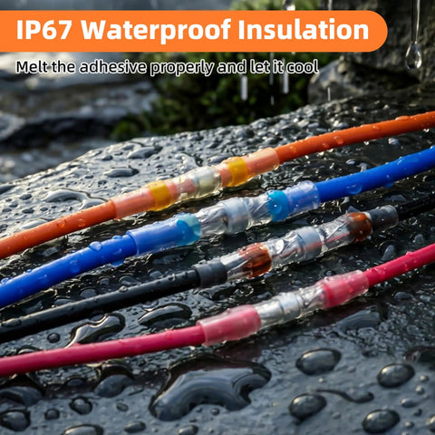 Mini Heat Gun For Wire Connectors And Heat Shrink Tubing, 350W Dual Temp 482F 752F with IP67 waterproof wires on wet surface
