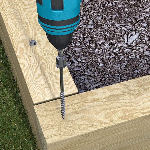Drill driving TimberTite Landscape Screws Beefy Steel Fasteners For Outdoor Wood Projects Deck Framing Retaining Walls Hex Washer Head