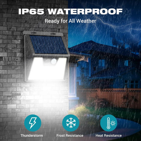 10 Pack Outdoor Solar Lights With Motion Sensor 140 LED Security Flood Lights Waterproof IP65 in rain.