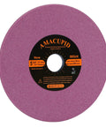 Heavy Duty Chainsaw Sharpener Grinding Wheel With Premium Chrome Oxide Abrasive For Universal Saw Chain Sharpeners To Nail High Speed Steel Teeth Smooth As Butter 3/16 Inch Thick By 5 3/4 Inch Diameter showing abrasive surface and center arbor.