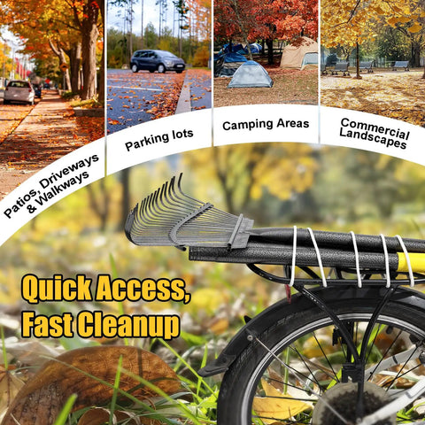 Beast Heavy Duty Metal Garden Leaf Rake 18 Inch Wide Head With 65 Inch Adjustable Handle 25 Steel Tines for versatile garden use
