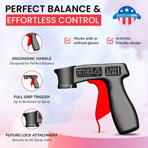 Instant Aerosol Trigger Handle Converts Cans Into Spray Guns With Full Grip Trigger, Clip On Quick Attach, ergonomic design