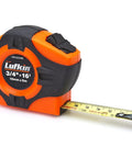 Power Return Tape Measure With Three Quarters Inch By Five Meter Sixteen Foot Hi Viz Orange SAE Metric Yellow Clad A30 Blade