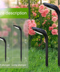 Size description of 4-Pack 150 Lumen Solar Pathway Lights Waterproof Landscape Lighting with monocrystalline panel