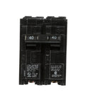 Front view of 40 Amp Double Pole Type QP Circuit Breaker 240V With 10000 AIC Insta Wire Quick Connect Easy Plug In Connections.