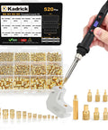 80W Heat Set Insert Tool Kit With Rapid-Heat Soldering Iron, LED Display, and 520 Brass Inserts for 3D Printing