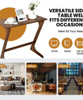 Bamboo TV Tray And Sofa Side Table With Z Shaped Design 30 By 16 Inch Tabletop for versatile use in home, office, library.