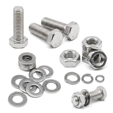 Handy 480Pcs Metric Hex Bolts Nuts And Washers Kit M6 M8 M10 Assortment For Diy Home Repairs Fasteners Set Includes Bolts Nuts Flat Washers And Spring Washers For Quick Dependable Fixes. Stainless steel M6, M8 and M10 hex bolts, nuts and washers