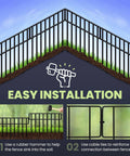Installation guide for 14 Pack No Dig Fence Panels 19.5 Feet Long And 13 Inch High Animal Barrier highlighting setup steps.