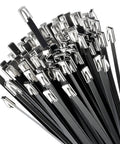 Heavy Duty Stainless Steel Zip Ties 11.8 Inch 100 Count For Outdoor Use Built For Tough Yard Jobs 198 Lb Tensile Strength UV Resistant 304 Stainless Cable Ties For Chain Link Fences Poultry Fencing Exhaust Wrapping