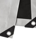 Close-up of Multi Purpose Waterproof Tarp Cover With Grommets 20 by 20 Feet 10 Mil Thick Heavy Duty Brown Silver Protective Sheet corners