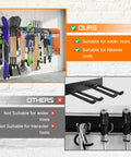 48 Inch Garage Tool Organizer Wall Mount Tough As Nails Heavy Duty Storage Rack With Adjustable Hooks Holds Up To 520lbs Metal Construction Powder Coated Anti Rust Finish Easy Install For Garden Tools Brooms Ladders And More installed on wall holding various tools.