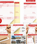 Two Part Carbonless Maintenance Request Forms Book Set, 50 Packs of 100 Sheets Per Book, Easy Tear Perforated Copies for Quick Service Requests, Durable Paperwork for Maintenance Teams and Field Technicians, 5.5 x 8.5 in