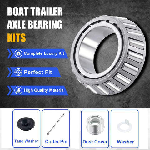 Trailer Wheel Hub Kit For 5200-6000 Lb Axles, Two Set Includes Heavy Duty Bearings 25580/20 And 15123/245, shown with components.