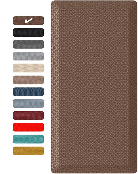 Anti Fatigue Kitchen Mat 0.75 Inch Thick Cushioned 20x39 Inch Waterproof Non Slip Ergonomic Standing Rug For Kitchen, Office, And Sink Brown