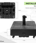 Beefy 100 Lb Fillable Umbrella Base With 4 Wheels And Dual Locks For Easy Move Rust Resistant And Windproof Stand Black