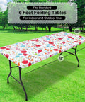 Floral 30x72 Inch Rectangle Vinyl Tablecloth With Elastic Edge Snug Fit No Slip Flannel Backing Fitted 6 Foot Table Cover