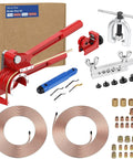 Brake Line Kit With Pro Grade Deburring Tools For Cars And Trucks 25 Ft Copper Steel Tubing Set In 3/16 And 1/4 Inch