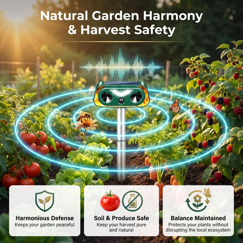 4 Pack Solar Ultrasonic Animal Repeller With Motion Sensor And LED Strobe Light, Waterproof Outdoor Deterrent For Garden crops
