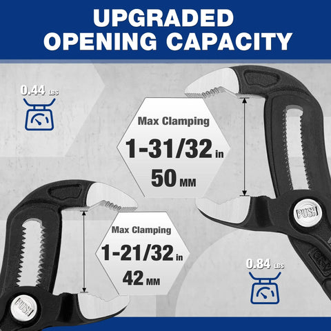 Heavy Duty Water Pump Pliers Set With V Jaw Quick Adjustable Groove Joint Pliers For Home And Industrial Repair, max clamping