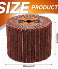 60 Grit Nonwoven Flap Wheel for Wood and Metal Polishing 120 Mm Diameter 100 Mm Width 19 Mm Arbor Hole Abrasive Sanding Wheel Burnishing and Smoothing 4.7 by 4 Inches