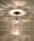 Three Pack Crystal Shade Pendant Lights for Kitchen Island Chrome Finish 4.75 Inch Hanging Fixture casting light patterns