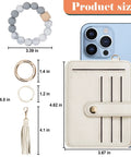 Beaded Boho Wristlet Wallet for Women With RFID Blocking Card Holder Convertible Wristlet and Keychain size chart.