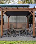 Pergola using Built Tough 6x6 Post Base Brackets 5 Pack Inner 5.6x5.6 Inches Black Powder Coat 14 Gauge Steel on concrete patio