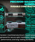 Top and side views of Hardcore Two Piece Picatinny Scope Mount Base For Winchester 94 Ae Angle Eject Rig, showcasing CNC machined aluminum.