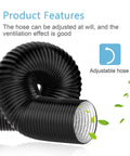 6 Inch Insulated Flexible Dryer Vent Duct 8 Ft with heavy duty three layer protection, lightproof PVC, adjustable hose feature shown