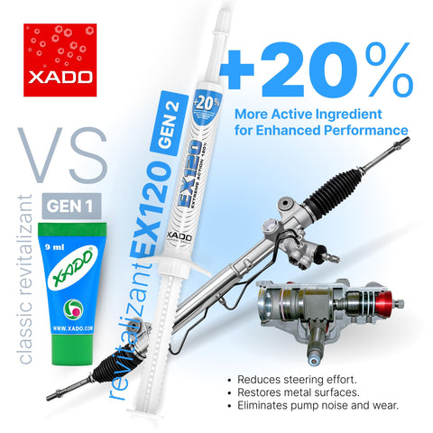 Power Steering Fluid Additive EX120 Revitalizant For Steering System Booster Wear Protection And Pump Howl Elimination Repairs Hydraulic Components Quiet Steering Metal Repair Conditioner And Protective Fluid Treatment