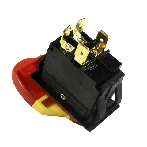 Top Shelf On Off Paddle Switch For Sears Craftsman 137 Table Saw And Drill Press With Removable Safety Key 20 Amp 125 Volt Ul Listed Workhorse Replacement Part 7 8 By 1 5 Inch Mounting Hole, close-up view.