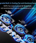 Upgraded cooling fan and aluminum housing of the Sleek 12 Bay Aluminum Hard Drive Enclosure With Rapid Cooling Fan For 2.5 And 3.5 Inch SATA HDD or SSD.