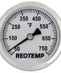 Magnetic Analog Surface Thermometer With A 2.5 Inch Dial, Reads 50 To 750 Fahrenheit, Easy To Read Temperature Gauge For Ferrous Metal Surfaces, Built To Last On The Job, Industrial Grade, Accurate Measurement, 1 Year Limited Warranty front dial