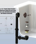 Diagram of One And A Half Inch Black Tubular Bath Drain Kit With Tip Toe Touch Toe Drain Stopper in oil rubbed bronze finish