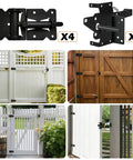 Heavy Duty Self Closing Gate Hinge And Latch Kit For Wooden Vinyl And PVC Fences Self Locking Hardware installed on gates