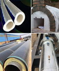 Ceramic fiber blanket insulation set: two white tubes and several rolls for high-temp uses (forges, kilns, ovens)