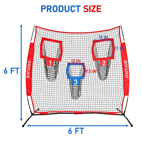 6 By 6 Foot Football Training Net With Three Target Pockets, Portable QB Throwing Practice Gear With Carry Bag For Backyard And Field