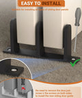 Closet Door Floor Guide Kit 4 Pack For 1-3/8 Inch Doors Universal Fit Keeps Sliding Doors Stable And Quiet On The Track With Durable Plastic Guides Two Mounting Options Includes 8 Screws With Anchors And 4 Adhesive Pads Black.
