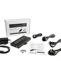 Heavy Duty 8 Port Serial Hub USB To RS232 RS422 RS485 Adapter with cables, user manual, and power supply in packaging.