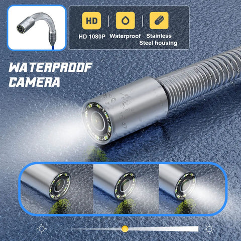 Tough As Nails 17Mm Pipeline Inspection Camera With Seamless Wireless Link And Real Time Recording For Quick Sewer Mapping and Routine Drain Maintenance On Any Job Site, waterproof stainless steel camera with LED light.