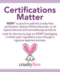 Certifications Matter text with cruelty-free bunny logo on packaging for Pure Vegetable Glycerin 100 Percent Hydration for Skin Care, Deep