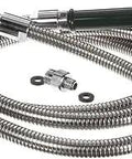 Pre Rinse Hose With Grip, 96 Inch Flexible Stainless Steel Kitchen Sink Supply Line, Pro Grade Durable Build, Royal Series.