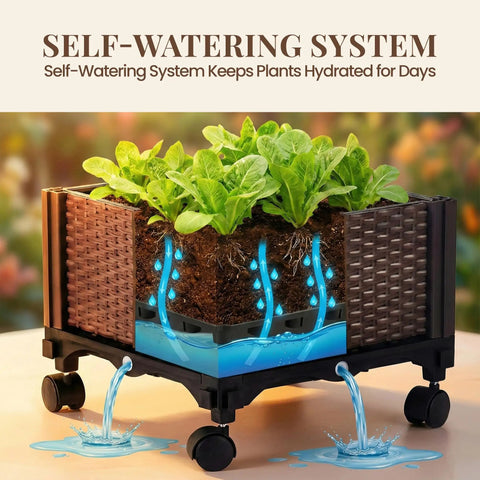 self watering tomato planter Self Watering Tomato Planter With Trellis 64 Inch Bed ✓