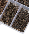 1200 Piece Woodworking Screws Kit M2 M5 Self Tapping Cross Countersunk Set in plastic organizer