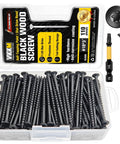 10 By 3 Inch Black Star Drive Wood Screws Set Self Tapping Deck Screws 110 Pieces With Free T25 Bit No Pre Drill Needed