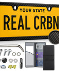 Upgrade Your Sweet Ride With This Badass Real Carbon Fiber License Plate Frame, 6x12 inch design with hidden bolt kit and accessories.