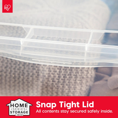 Top Shelf 20 Pack Clear Storage Bins With Secure Lids, Heavy Duty Stackable 6 Quart Plastic Containers Perfect For No Fuss Organization And Clutter Free Homes, Made In Usa